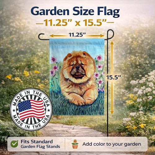 Miniatura 2 de Caroline's Treasures 7020GF Chow Chow - Bandera de jardín decorativa para patio exterior, obras de arte de patio, macizos de flores