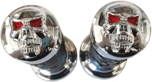 Miniatura 5 de Puños de 7/8 pulgadas WATERCRAFTS Flame Gel Style Thinner Wall Skull NEGRO [P/N: XH4071-NEGRO]