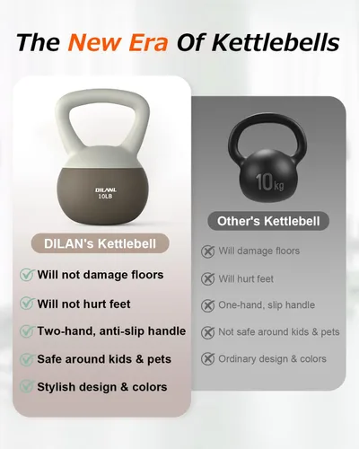 Miniatura 3 de Soft Kettlebell, Safe Strength Training Kettle bell, Cushioned Impact-Resistant Base and Anti-Slip Grip Weight, Kettlebells Set for Home Workouts
