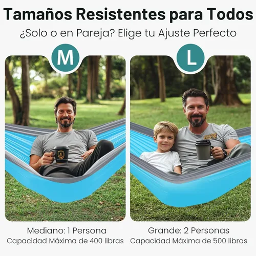 Miniatura 2 de Kootek Hamaca de campamento, hamacas portátiles con correas para árboles y bolsa de transporte adjunta, equipo esencial de campamento, perfecto