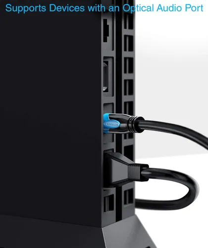 Miniatura 4 de BlueRigger Toslink - Cable de audio óptico digital - 1.5 pies - (cable de fibra óptica, chapado en oro de 24 K) S/PDIF Cable óptico de audio digital
