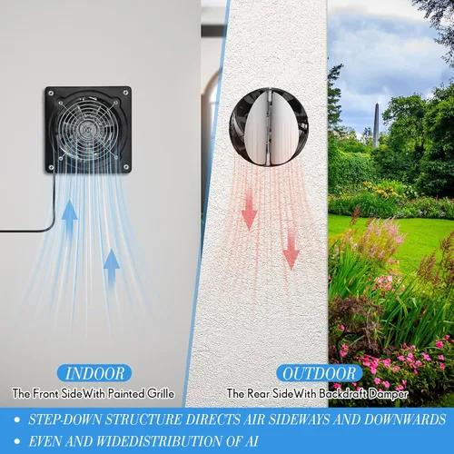 Miniatura 5 de Yaocom Ventilador de escape de 6 pulgadas 308 CFM Ventilador de techo de cocina con interruptor Ventilador portátil para baño pequeño Enchufe
