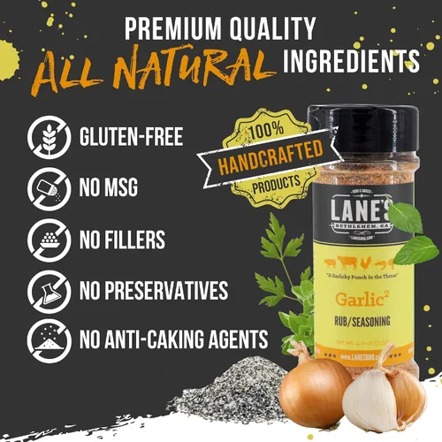 Miniatura 4 de Lane's Condimento de ajo² – Condimento de ajo en polvo totalmente natural Capas de sabor de ajo premium Carne de res, cerdo, pan de ajo