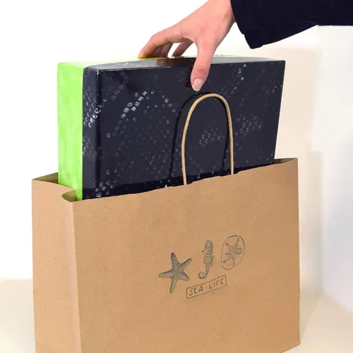 Miniatura 8 de Prime Line Packaging Bolsas de regalo marrones, bolsas de compras de papel kraft grandes con asas para pequeñas empresas, boutiques, tiendas