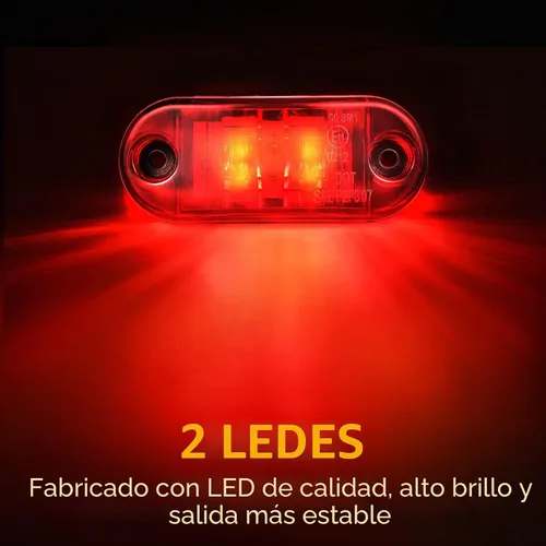 Miniatura 3 de Tallew 10 luces LED de remolque de 2.5 pulgadas, 2 diodos, impermeables, para remolque, marcador lateral, señal ovalada, luces de circulación