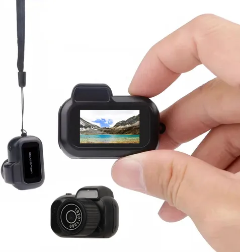 Mini Cámara Llavero, Mini Cámara de Pulgar de 1080P 2MP, Mini Cámara de Vídeo, con 100 Minutos de Duración de Batería, para Estudiantes, Niños