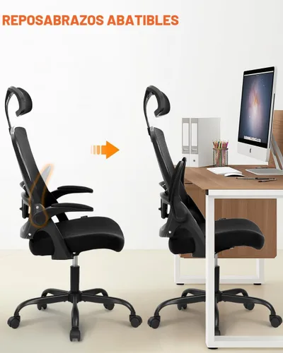 Miniatura 6 de NEO CHAIR Silla de oficina con respaldo alto, cómodo asiento de malla para computadora de juegos con reposacabezas ergonómico lumbar ajustable, 2.
