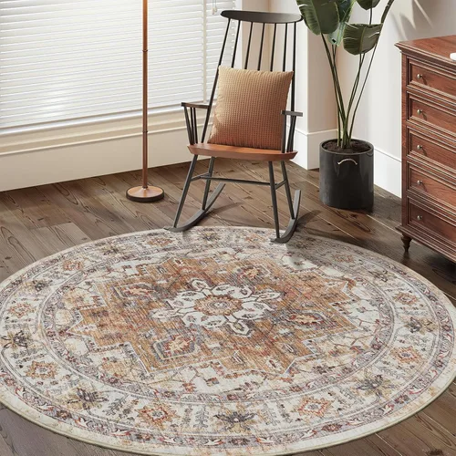 Miniatura 72 de befbee Alfombras de 6x9 pulgadas para sala de estar - Alfombras lavables a máquina resistentes a las manchas para dormitorio, alfombra de área
