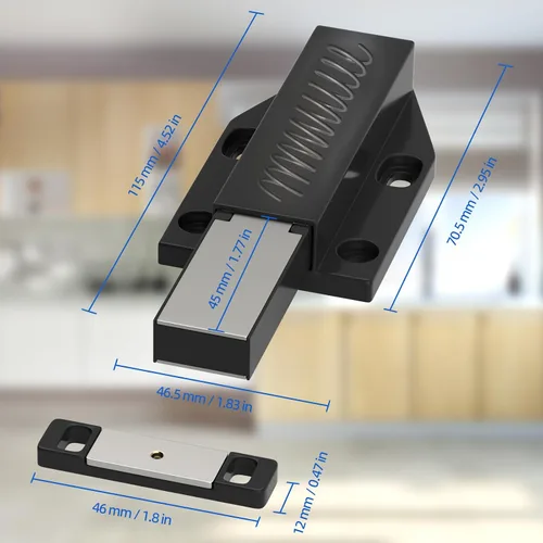 Miniatura 4 de Touch Latch Jiayi - Cerradura magnética de resorte para puerta grande, cierre oculto para puerta grande, cierre de puerta oculta, cierre a presión