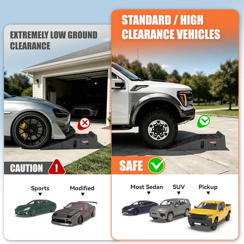 Miniatura 5 de Rampas de servicio para vehículos pesados: 1 par de elevadores profesionales de mantenimiento automático para camiones y SUV, rampas de neumáticos