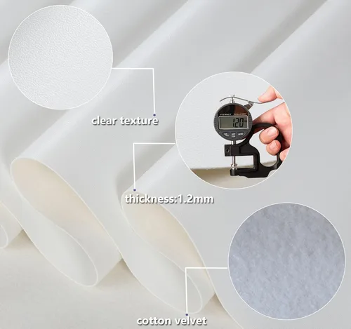 Miniatura 4 de CDY Hojas de cuero sintético de vinilo marino: tela sintética suave e impermeable Material de piel sintética 54 "x 36" Muy adecuado para hacer Blanco