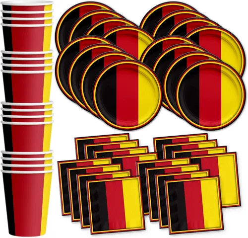 Miniatura 21 de Platos de papel del 4 de julio, juegos de platos desechables del 4 de julio, suministros para fiestas patrióticas de bandera estadounidense, platos