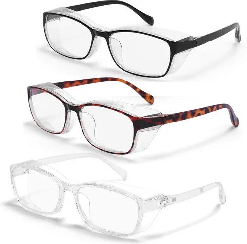 Miniatura 17 de Gafas de seguridad anti niebla para mujeres y hombres, TR90, lentes de bloqueo de luz azul, transparentes, antiarañazos, protección UV, marco