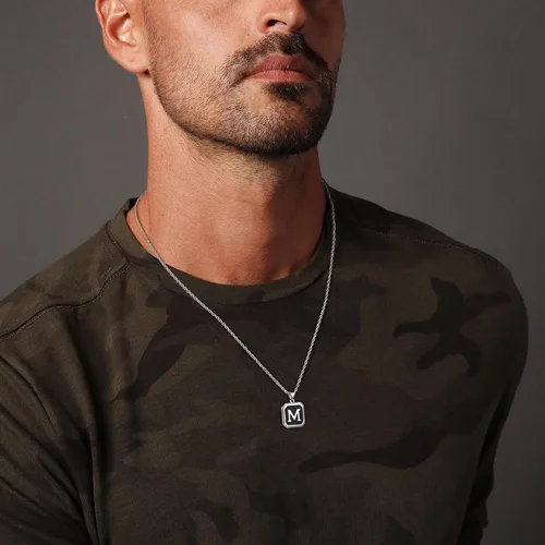 Miniatura 4 de LUXEJEW Collares con inicial para hombres y mujeres, delicado colgante de letra, collar de cadena para hombre, joyería para hombre