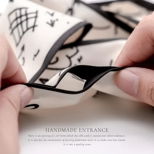 Miniatura 21 de Women's Designer Neckerchief Handbag Handle Ribbon Fashion Scarf Letter Printed Hair Tie