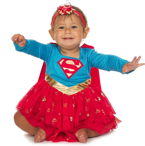 Miniatura 4 de DC Comics Vestido tutú de superhéroe para bebé, traje de niña con capa extraíble y diadema a juego