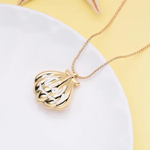 Miniatura 3 de Collar de sirena con 2 melodías, collar con medallón de melodía, joyería de concha para niñas y niños, Zinc, No es una piedra preciosa