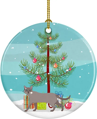 Miniatura 134 de Caroline's Treasures Adorno de cerámica con texto en inglés "Merry Christmas" para colgar en el árbol de Navidad, decoración para el hogar, Navidad
