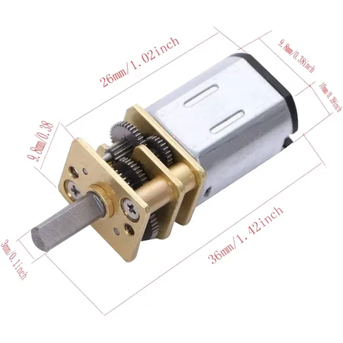 Miniatura 4 de N20 DC 3V Mini Motor de engranajes metálicos 500RPM Reducción de velocidad Micro Motor de engranaje de metal Micro Motor 2PCS