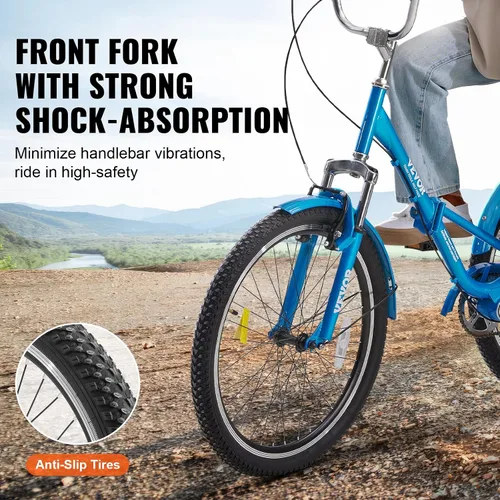 Miniatura 5 de VEVOR - Triciclo plegable para adultos, triciclos plegables para adultos, bicicleta de crucero de 3 ruedas con cesta grande y asiento ajustable
