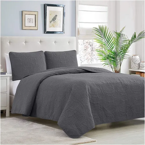 Miniatura 4 de Mellanni - Juego de colcha para cama individual con funda de almohada - Cubierta de ropa de cama con tecnología de acolchado ultrasónico - Juego