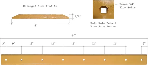 Miniatura 2 de KV12471HT Bolt On Skid Steer Cuchara tratada térmicamente con herrajes, se adapta a John Deere KV12471, 5/8" X6" X84