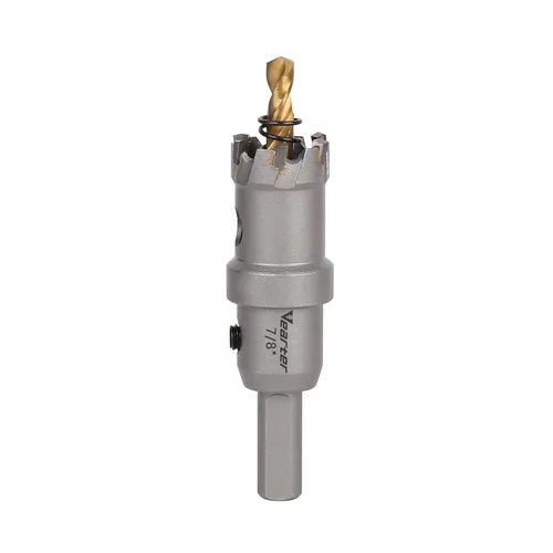 Miniatura 29 de Sierra perforadora de carburo de 1-1/2 pulgadas (1.496 in) para metal duro, cortador de agujeros con punta de carburo de tungsteno con broca piloto
