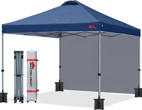 Miniatura 12 de MASTERCANOPY - Toldo desplegable duradero con 1 pared lateral (6.6 x 6.6 pies, caqui)