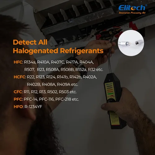 Miniatura 6 de Elitech Detector de fugas de Freón y gases halógenos, refrigerante, detector de fugas de gas HVAC, AC Sniffer R22 R410A R134A 1234YF, WJL-6000S