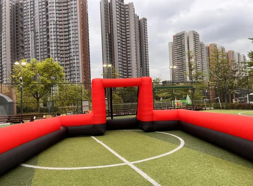 Miniatura 7 de Campo de fútbol inflable para exteriores de 40 x 20 pies, cancha de fútbol y fútbol inflable para juegos escolares, juegos familiares