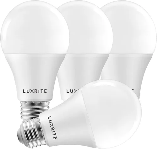 LUXRITE Bombillas LED A19 100 vatios equivalentes a regulables, 2700 K blanco cálido, 1600 lúmenes, clasificación de accesorio cerrado, bombillas