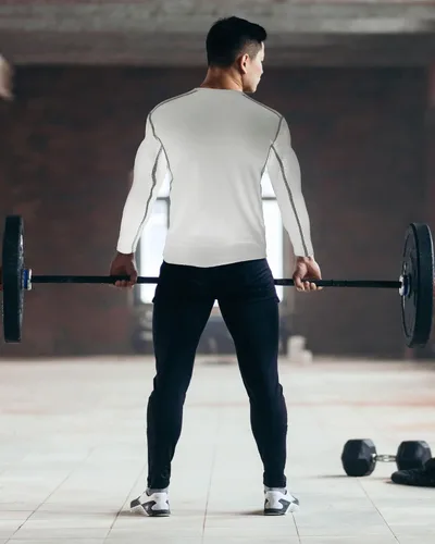 Miniatura 5 de Hicarer Paquete de 6 camisas de compresión atléticas para hombre, camisetas de manga larga para correr, para entrenamiento deportivo
