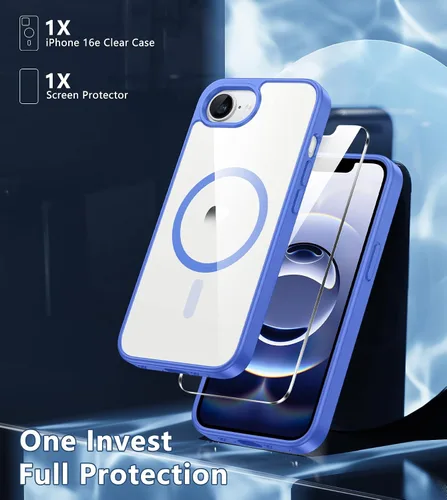Miniatura 1345 de FNTCASE Funda para iPhone 13 Pro-Max: Fundas magnéticas transparentes compatibles con Magsafe Slim anti amarillamiento protección contra caídas