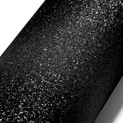 Stickyart Papel tapiz negro con purpurina de 15.8 x 275.6 pulgadas, papel tapiz autoadhesivo de tela con purpurina extraíble, papel de contacto