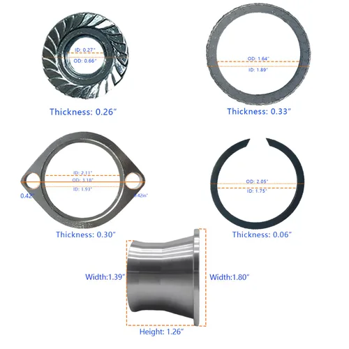 Miniatura 5 de Kit de juntas y conos de torque y brida cromada con tuercas y arandelas compatible con modelos Touring Dyna Softail Sportster Evolution Big Twin