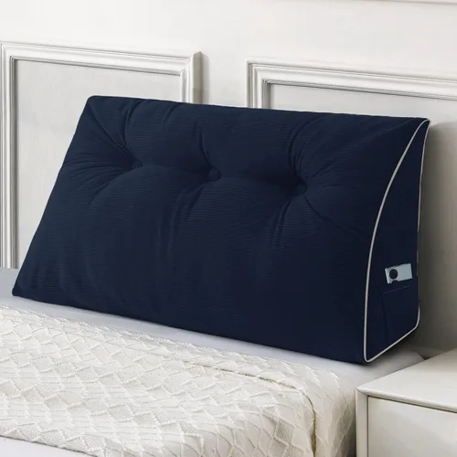 Miniatura 42 de Sasttie - Almohada de cabecero completa, almohada de cuña para cabecero para sentarse en la cama, cojín triangular de apoyo para la espalda