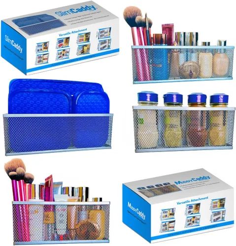 Slim Caddy Paquete grande + Middy Caddy | Organizador de puerta de gabinete | Organizador de gabinete de cocina, almacenamiento de gabinete de
