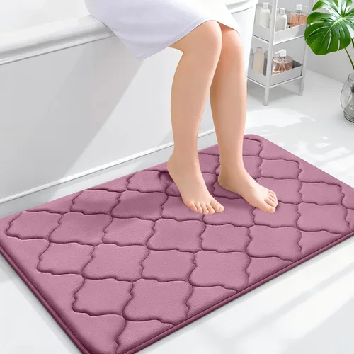 Miniatura 37 de OLANLY Alfombra de Baño de Espuma Viscoelástica de 24 x 16 pulgadas, Ultra Suave y Absorbente, Alfombras de Baño Antideslizantes, Cómodas, Lavables