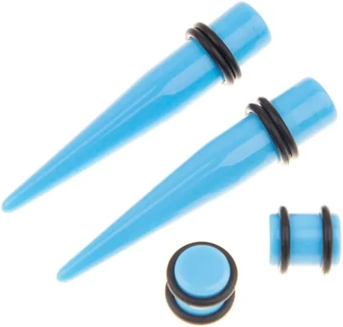 Miniatura 2 de Kit de estiramiento de oídos, 84 unidades, medidores cónicos en espiral, túneles de corazón, juegos de expansores acrílicos 14G-00G, joyería