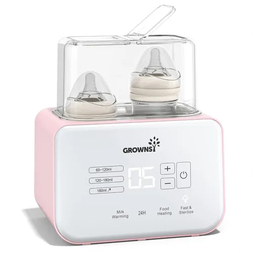 Miniatura 11 de Calentador de biberones para bebé, Grownsy 8 en 1 calentador de leche rápido con temporizador para leche materna o fórmula, se ajusta a 2 biberones