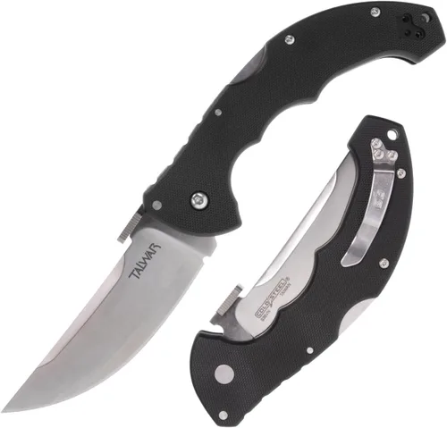 Cold Steel Talwar S35VN - Cuchillo táctico plegable de bolsillo con hoja ultra afilada de acero, mango G10, para uso diario, con mecanismo de