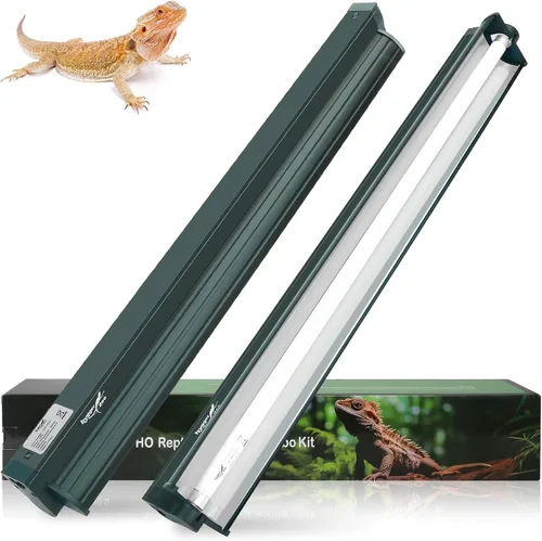 Miniatura 11 de T5 Kit Combinado de Lámpara para Reptiles de 24W Lámpara para Terrario de Reptiles con Capucha Bombilla de Luz UVB 10.0 Tubo Fluorescente Ideal