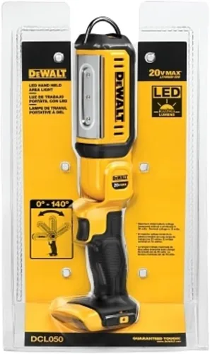 DEWALT 20 V MAX - Luz de trabajo LED, linterna recargable, cabezal giratorio, solo herramienta (DCL050)