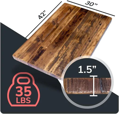Miniatura 2 de Mesa de madera recuperada, pieza de madera reciclada rústica perfecta para cocinas, comedor y mesas auxiliares