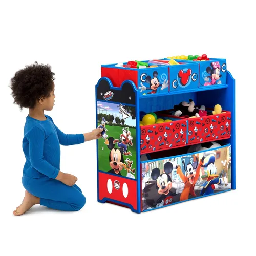 Miniatura 2 de Delta Children Organizador de almacenamiento de juguetes con diseño de 6 contenedores, Disney Mickey Mouse Mickey Mouse Hot Dog Hill