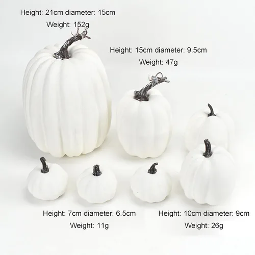 Miniatura 2 de BULINGNA 7 calabazas artificiales para decoración de Halloween, espuma de simulación, cosecha, otoño, calabazas para Halloween, Acción de Gracias