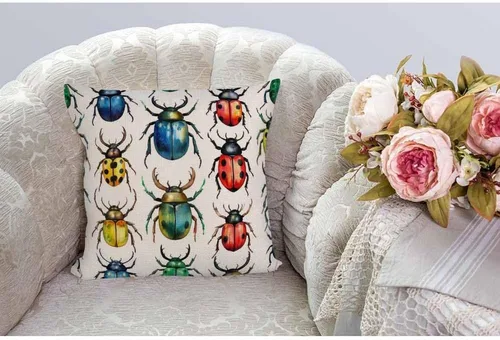 Miniatura 2 de HGOD DESIGNS Beetles - Funda de almohada, decorativa, diseño de escarabajo, acuarela, hexápodo, insecto, algodón, lino, para exteriores, interiores