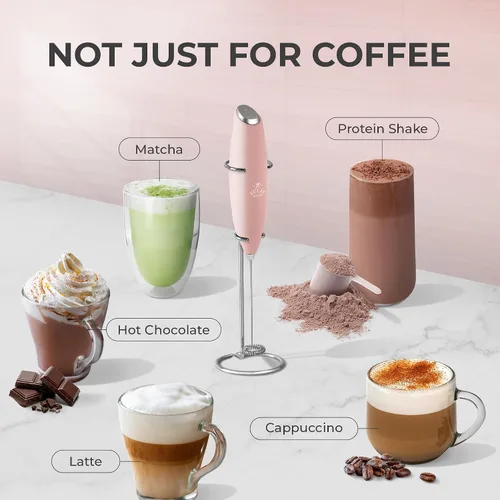Miniatura 29 de Zulay Milk Boss Espumador de leche potente manual, hace espuma para latte, batidor para mezclar bebidas, café, miniespumador para capuchino, frappé
