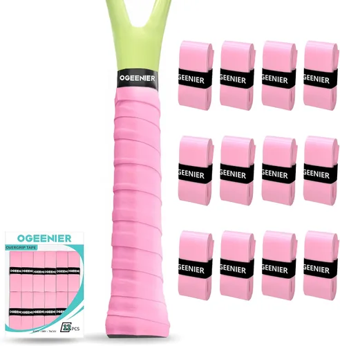 Miniatura 16 de OGEENIER Tennis Racket Grip Tape, 3, 6, 12 Pack Tennis Overgrip Tape, Absorbent and Anti-Slip, Precut Soft Racquet Wrap Grips Tape for Pickleball