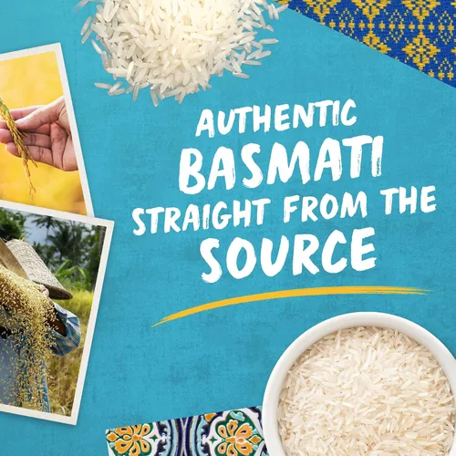Miniatura 3 de Tilda Arroz basmati puro, arroz aromático y auténtico de primera calidad, bolsa grande resellable, bolsa de 10 libras, color blanco